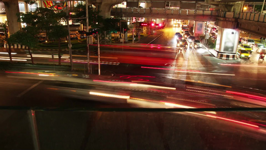 夜晚的城市交通视频