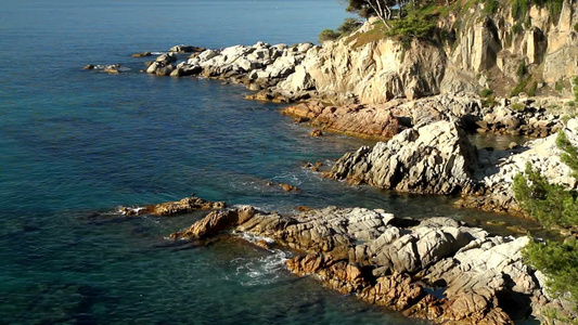 西班牙的科斯塔尔科斯塔布拉瓦海景视频