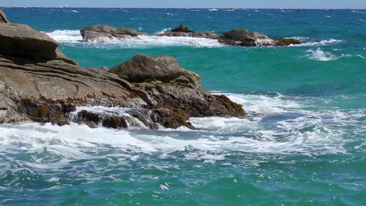 西班牙加泰罗尼亚沿海海滩视频
