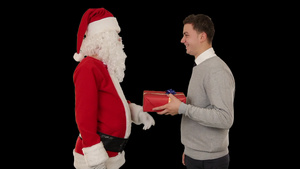 商务人士收到圣诞老人的礼物20秒视频