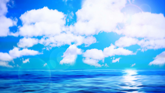 蓝色海洋与天空背景视频[铅色]视频