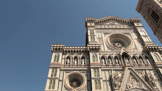 意大利托斯卡纳大教堂建筑特写视频