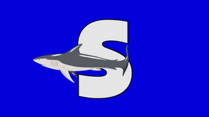 英文字母S与动画鲨鱼15秒视频