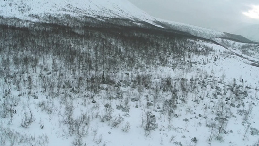 山中的冬季景观视频