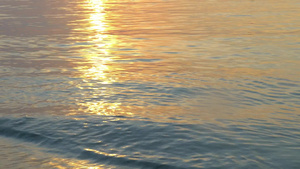 大自然的景象安静的海浪冲刷着海岸金色的黄昏阳光反射在水面上荡漾19秒视频