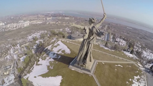 俄罗斯伏尔加格勒的雕像纪念30秒视频