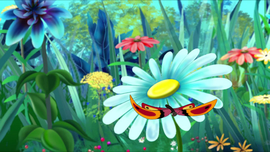 蝴蝶飞在一朵花上视频