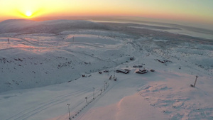 基宾尼山的滑雪胜地23秒视频