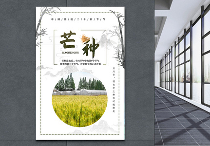 芒种二十四气节中国传统海报高清图片