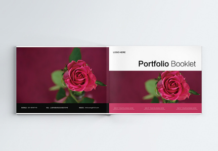 玫瑰花风格企业宣传画册高清图片
