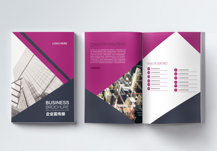 紫色高端大气企业画册高清图片