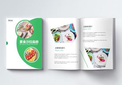 素食沙拉简约食品画册图片