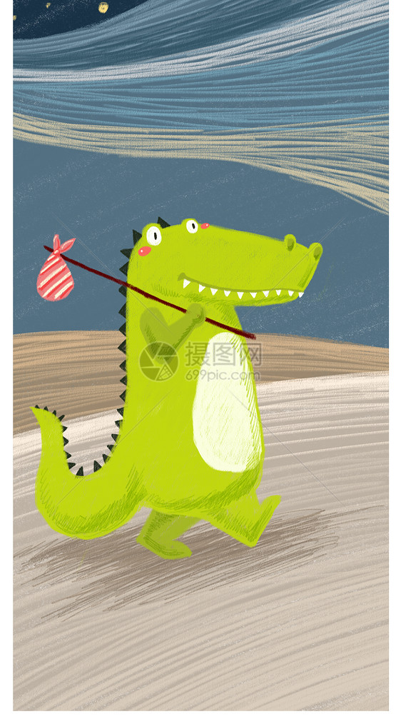 卡通鳄鱼手机壁纸图片