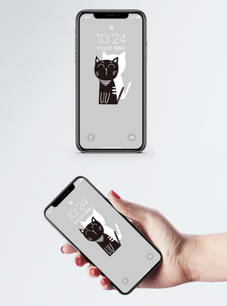 黑猫手机壁纸模板