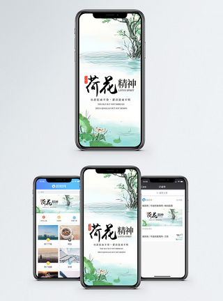 荷花精神手机海报配图图片