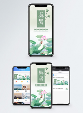 莲蓬处暑二十四节气手机海报配图模板