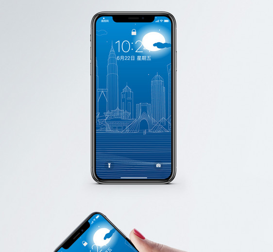 创意线条城市手机壁纸图片