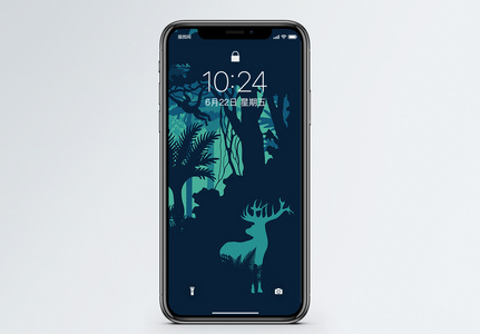 森林与鹿手机壁纸图片