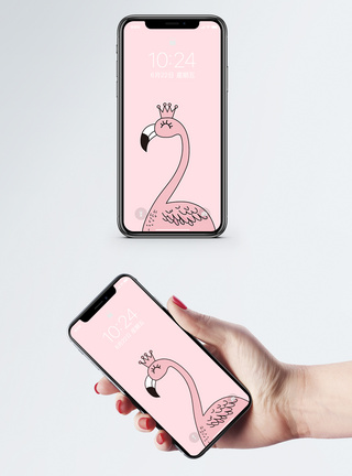 粉色少女卡通手机壁纸模板