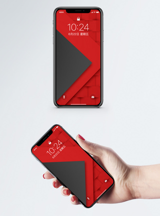 红色 几何几何手机壁纸模板