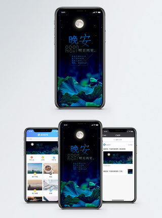 莲蓬晚安手机海报配图模板