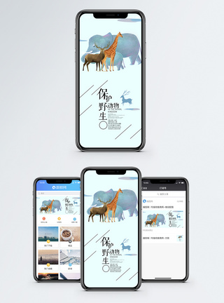 保护动物保护野生动物手机海报配图模板