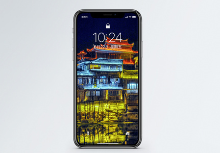 凤凰古城夜景手机壁纸图片