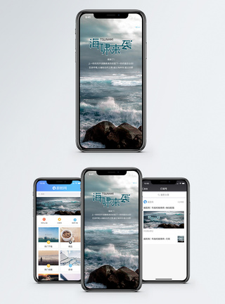 雷电灾害海啸手机海报配图模板