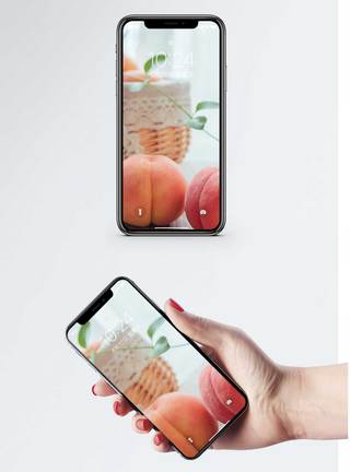 水蜜桃水果手机壁纸模板