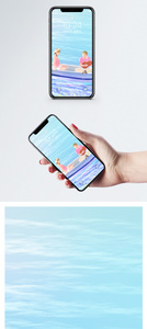 夏日小船情侣手机壁纸图片