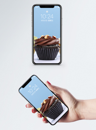 巧克力甜点杯子蛋糕手机壁纸模板