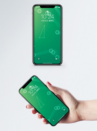 简约绿色科技线条手机壁纸图片