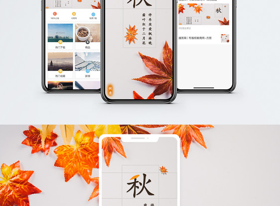 秋意手机海报配图图片