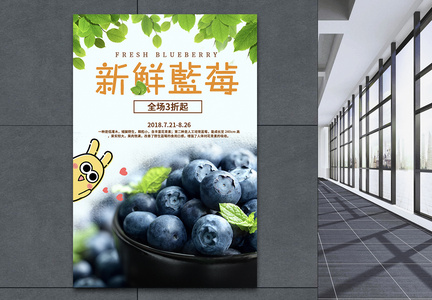 蓝莓促销海报图片