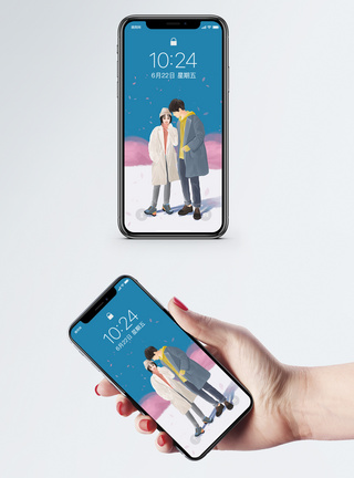 情侣人物爱情手机壁纸模板