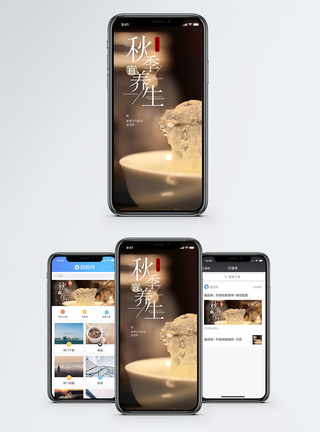 秋季养生手机海报配图图片