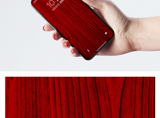 红色木板纹理手机壁纸图片