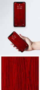 红色木板纹理手机壁纸图片