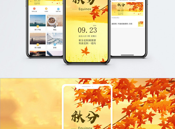 秋分手机海报配图图片