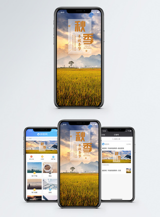 田野 丰收秋季手机海报配图模板