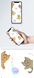 卡通小猫手机壁纸图片