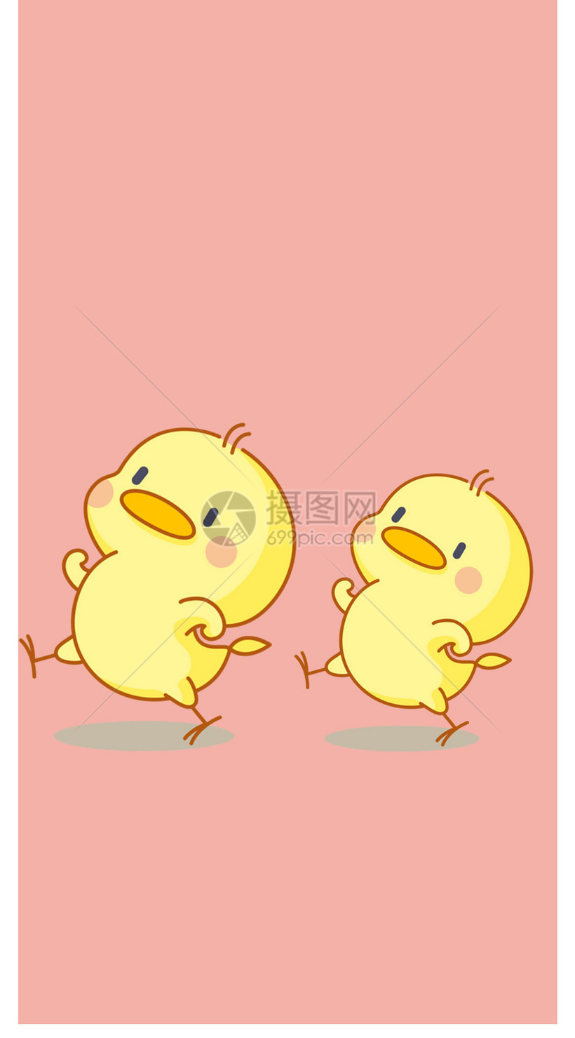 卡通小鸭子手机壁纸