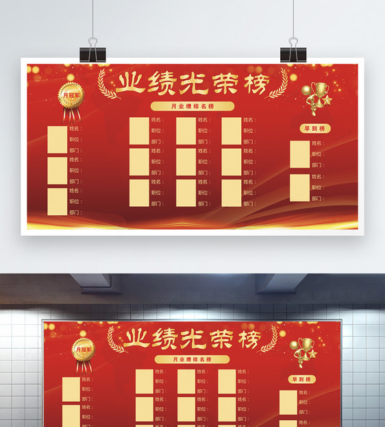 企业业绩光荣榜展板
