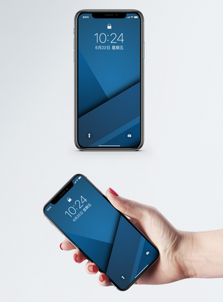 蓝色扁平背景蓝色背景手机壁纸模板