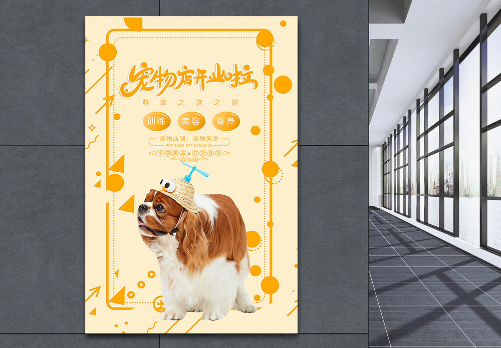 狗狗宠物店美容海报模板