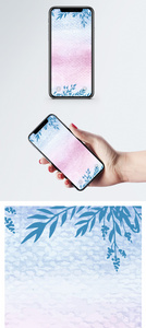 水彩花卉背景手机壁纸图片