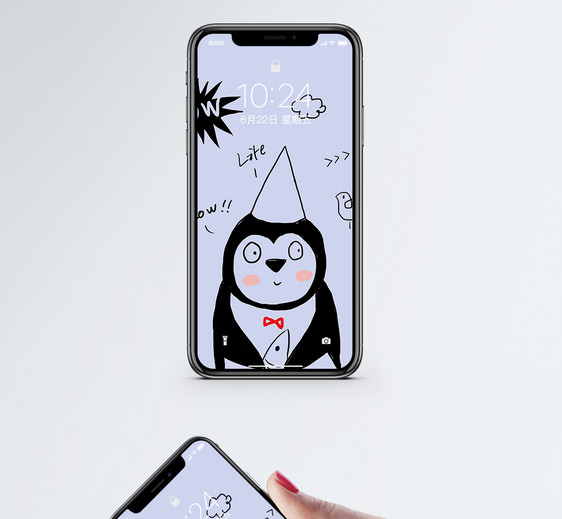 小企鹅可爱卡通手机壁纸图片