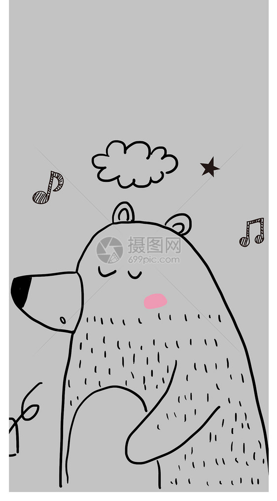 小熊手机壁纸图片