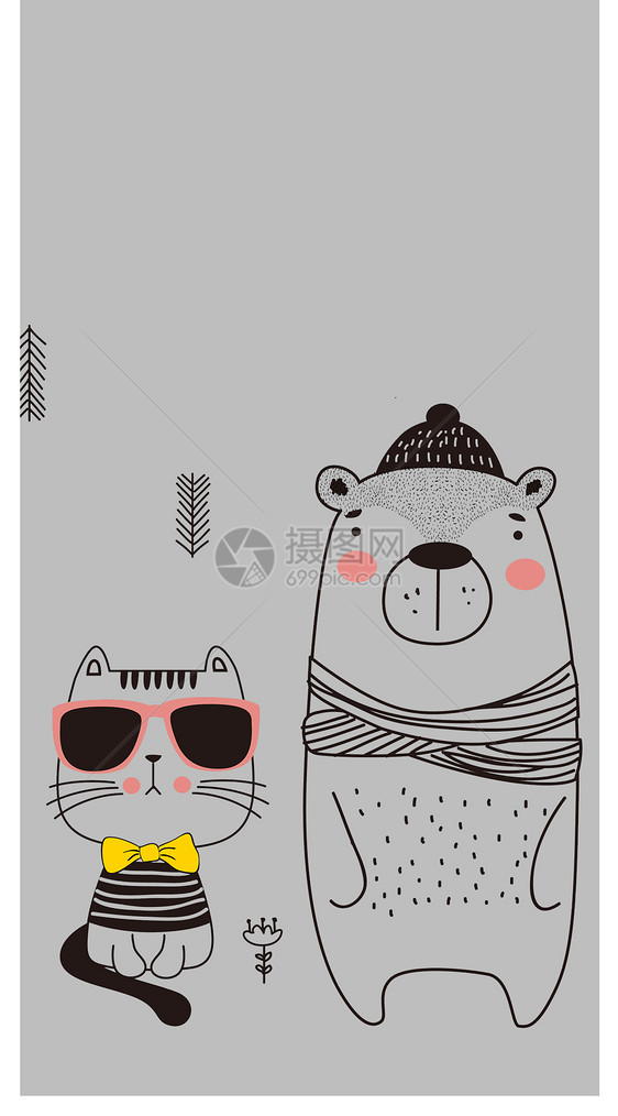 小熊小猫手机壁纸图片