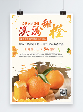 香橙橙子水果海报模板
